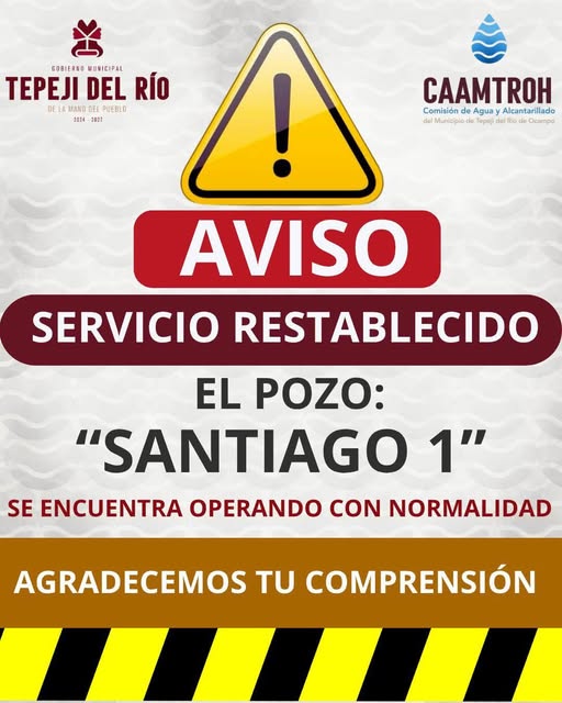 Concluyen trabajos de reparación de fuga de agua en Tepeji del Río