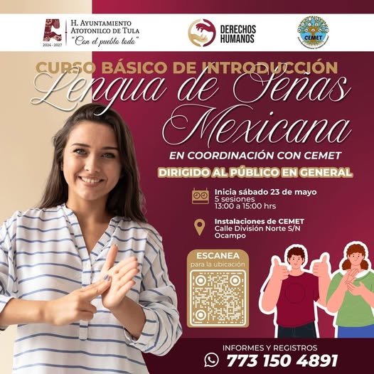Inscríbete en el curso básico de lengua de señas mexicana