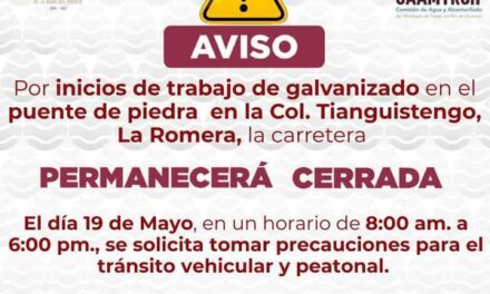 Iniciarán trabajos de galvanizado en el puente de piedra de La Romera en Tepeji
