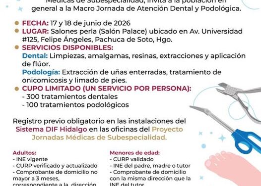 Atotonilco de Tula invita a participar en la Macro Jornada médica de Subespecialidad