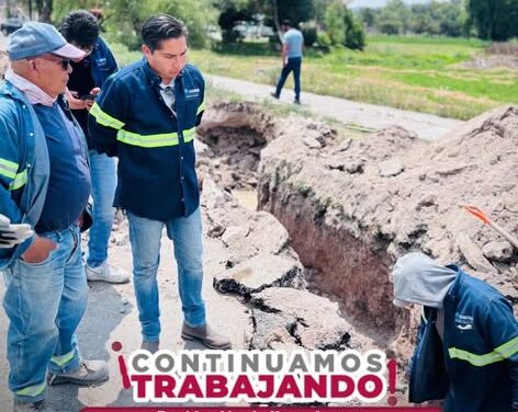 La CAAMTROH continúa labores de reubicación de línea de agua potable en el puente La Romera