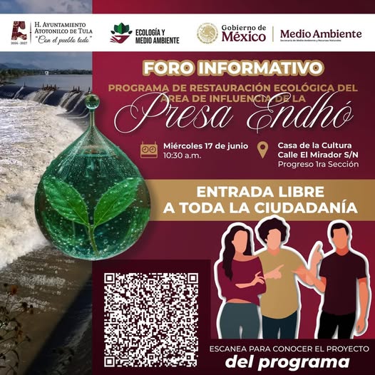 Organizan Foro Informativo del Programa de Restauración Ecológica del área de influencia de la presa Endhó
