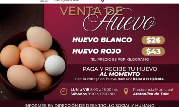 Respaldan el bolsillo de lo atotonilquenses con venta de huevo a precio preferencial