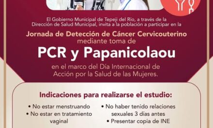 Habrá Jornada de Detección de cáncer cervicouterino en Tepeji del Río