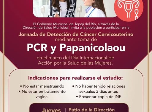 Habrá Jornada de Detección de cáncer cervicouterino en Tepeji del Río