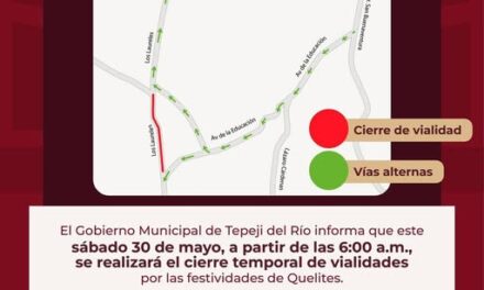 Habrá cierre de circulación por feria patronal en comunidad de Santa María Quelites