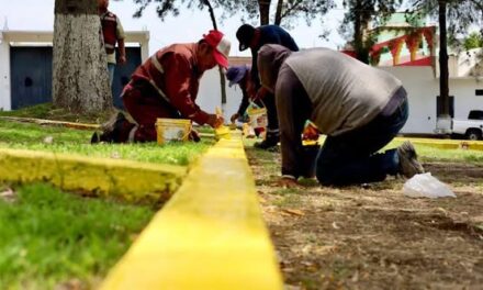 Continúal labores de limpieza y mantenimiento en espacios públicos de Tepeji del Río