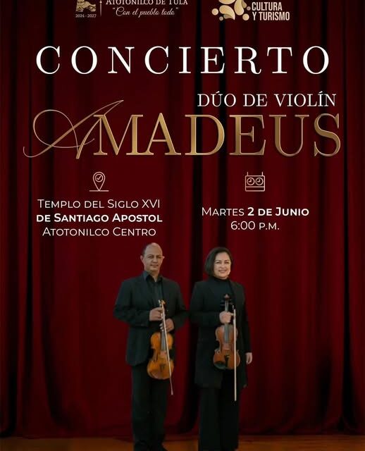 Ofrecerán Concierto Dúo de Violín «Amadeus» en Atotonilco de Tula