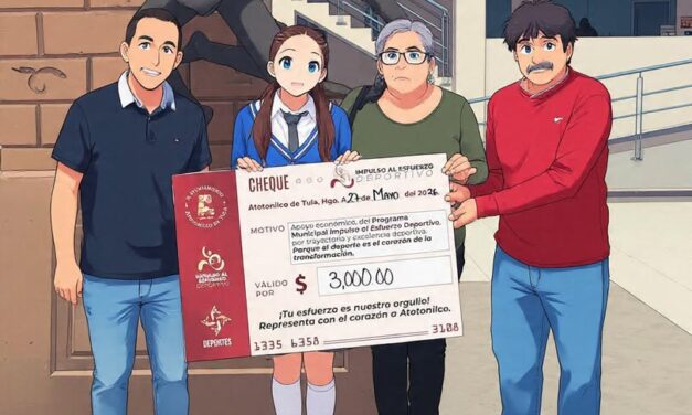 Gobierno de Atotonilco de Tula entrega apoyo a representante en los Juegos Nacionales de Educación Básica