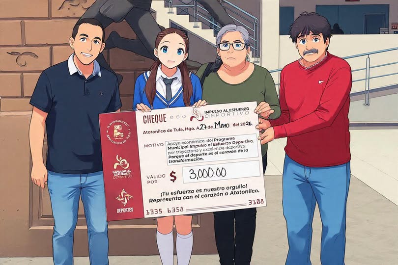 Gobierno de Atotonilco de Tula entrega apoyo a representante en los Juegos Nacionales de Educación Básica