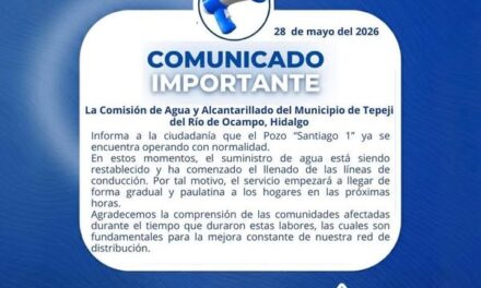 Concluyen trabajos de mantenimiento en el Pozo «Santiago 1» en Tepeji del Río
