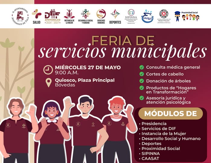 El día de hoy la Feria de Servicios Municipales estará en la colonia Bóvedas