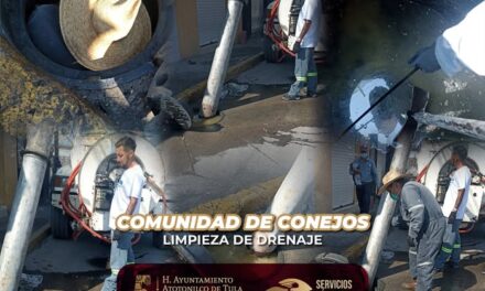 Suman enfuerzos por el mantenimiento y bienestar de la red de drenaje de Conejos