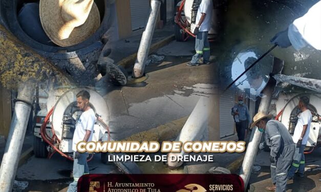 Suman enfuerzos por el mantenimiento y bienestar de la red de drenaje de Conejos