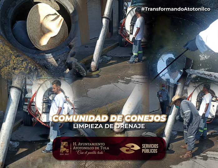 Suman enfuerzos por el mantenimiento y bienestar de la red de drenaje de Conejos