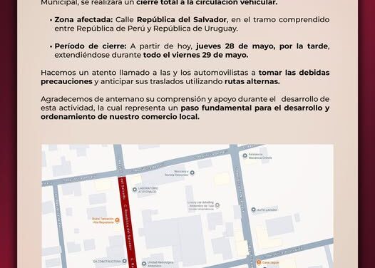 Habrá cierre de circulación en Atotonilco de Tula