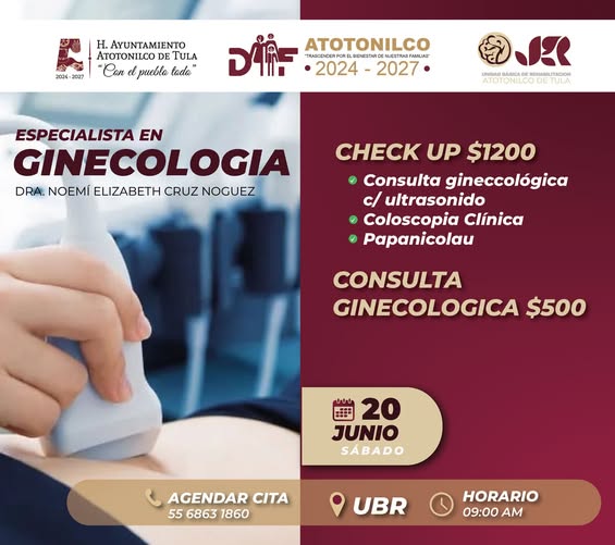 Habrá Jornada de atención especializada en ginecología en Atotonilco de Tula