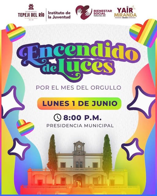 Encenderán luces por el mes del orgullo en Tepeji del Río