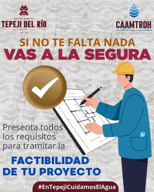 Conoce los requisitos para la contratación de toma de agua potable en Tepeji