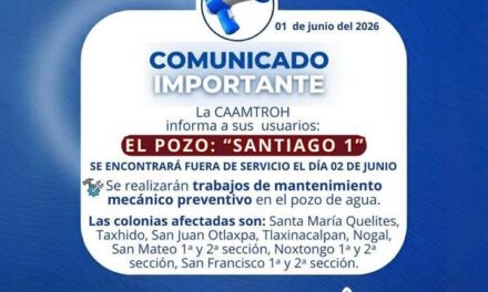 Realizarán trabajos de mantenimiento mecánico preventivo en el Pozo «Santiago 1»