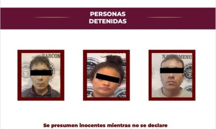 Detiene la PGJEH a tres personas con presunta posesión de narcóticos, arma de fuego y un vehículo con reporte de robo