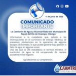Interrupciones en el suministro de energía eléctrica afecta bombeo de agua potable en Tepeji del Río