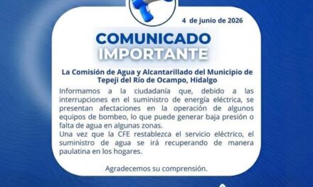 Interrupciones en el suministro de energía eléctrica afecta bombeo de agua potable en Tepeji del Río