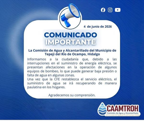 Interrupciones en el suministro de energía eléctrica afecta bombeo de agua potable en Tepeji del Río