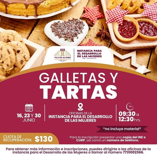 Aprende a elaborar galletas y tartas en la Instancia para el Desarrollo de las Mujeres de Tula de Allende