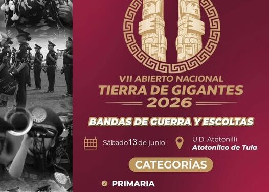 No te pierdas el VII Abierto NAcional «Tierra de Gigantes» 2026 de Bandas de Guerra y Escoltas
