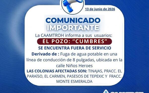 La Comisión de Agua Tepeji emite el siguiente aviso: