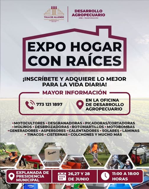 Gobierno de Tula invita a participar en la Expo Hogar con Raíces