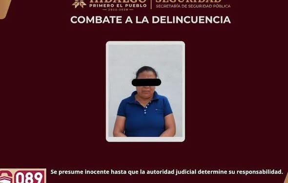 Aseguran a mujer por presunta extorsión a comerciantes en Central de Abastos de Tezontepec de Aldama
