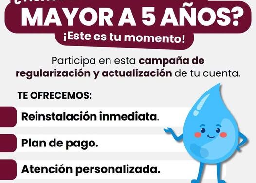Inicia campaña de regularización y actualización de cuenta de agua potable en Tula de Allende