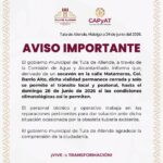 Aviso a la población de Tula de Allende