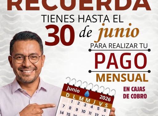 Evita recargos, paga tu servicio de agua a tiempo