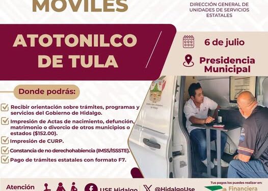 Las 𝗨𝗻𝗶𝗱𝗮𝗱𝗲𝘀 𝗠𝗼́𝘃𝗶𝗹𝗲𝘀 𝗱𝗲𝗹 𝗚𝗼𝗯𝗶𝗲𝗿𝗻𝗼 𝗱𝗲 𝗛𝗶𝗱𝗮𝗹𝗴𝗼 llegan a Atotonilco de Tula