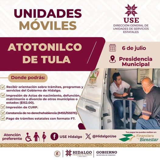 Las 𝗨𝗻𝗶𝗱𝗮𝗱𝗲𝘀 𝗠𝗼́𝘃𝗶𝗹𝗲𝘀 𝗱𝗲𝗹 𝗚𝗼𝗯𝗶𝗲𝗿𝗻𝗼 𝗱𝗲 𝗛𝗶𝗱𝗮𝗹𝗴𝗼 llegan a Atotonilco de Tula