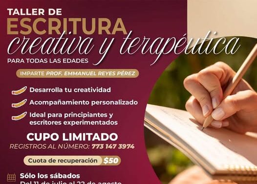 𝗜𝗻𝘀𝗰𝗿𝗶́𝗯𝗲𝘁𝗲 𝗮𝗹 𝗧𝗮𝗹𝗹𝗲𝗿 𝗱𝗲 𝗘𝘀𝗰𝗿𝗶𝘁𝘂𝗿𝗮 𝗖𝗿𝗲𝗮𝘁𝗶𝘃𝗮 𝘆 𝗧𝗲𝗿𝗮𝗽𝗲́𝘂𝘁𝗶𝗰𝗮