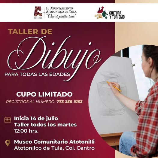 El gobierno de Atotonilco de Tula te invita a explorar tu talento en el Taller de Dibujo