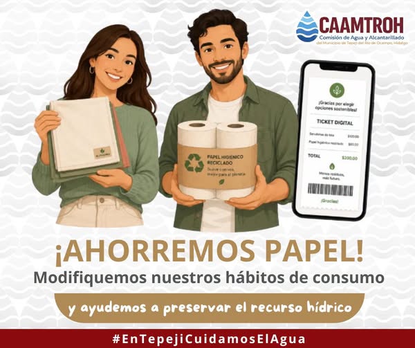 La Comisión de Agua Tepeji llama a reducir el uso de papel y contribuir con el medio ambiente