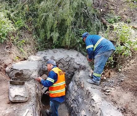 CAAMTROH concluye trabajos de mamposteo en el puente de Taxhido