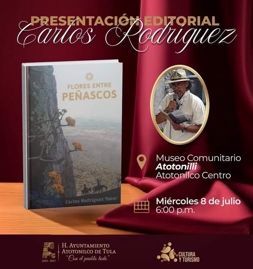 Autor atotonilquense presentara su libro «Flores entre peñascos»