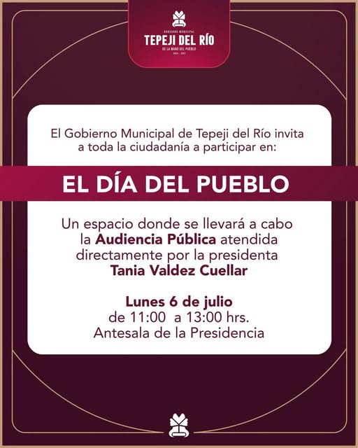 Alcaldesa de Tepeji encabezará «El Día del Pueblo»