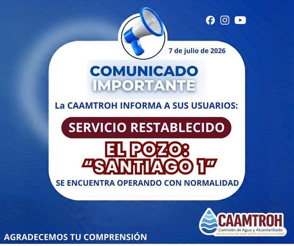 Reestablecen servicio de agua en Tepeji del Río tras concluir trabajos de reparación de fuga