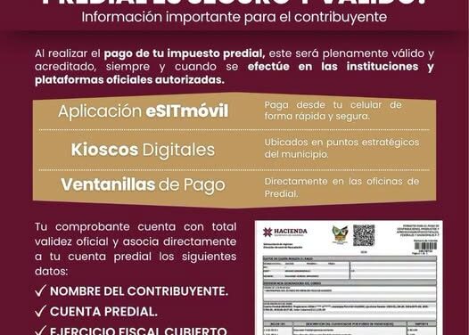 En Tula de Allende tu pago del impuesto predial es seguro y válido