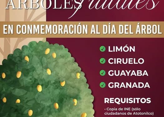 Atotonilco de Tula donará 𝗮́𝗿𝗯𝗼𝗹𝗲𝘀 𝗳𝗿𝘂𝘁𝗮𝗹𝗲𝘀 en Conmemoración del 𝗗𝗶́𝗮 𝗱𝗲𝗹 𝗔́𝗿𝗯𝗼𝗹