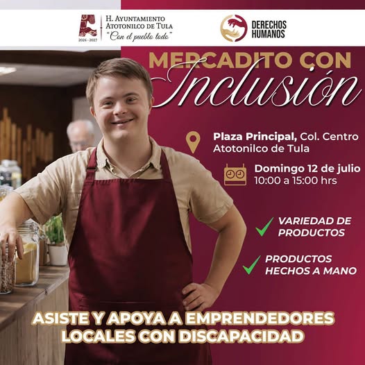 Apoya al «Mercadito con Inclusión» de Atotonilco de Tula