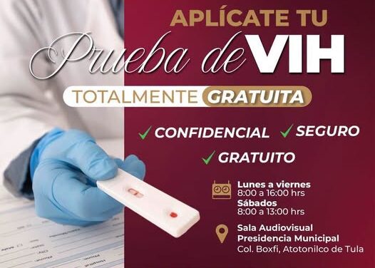 Realizan pruebas de 𝗩𝗜𝗛 gratuitas en Atotonilco de Tula