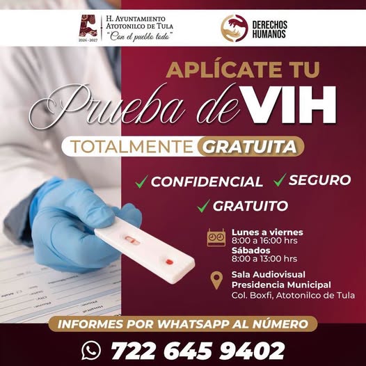 Realizan pruebas de 𝗩𝗜𝗛 gratuitas en Atotonilco de Tula